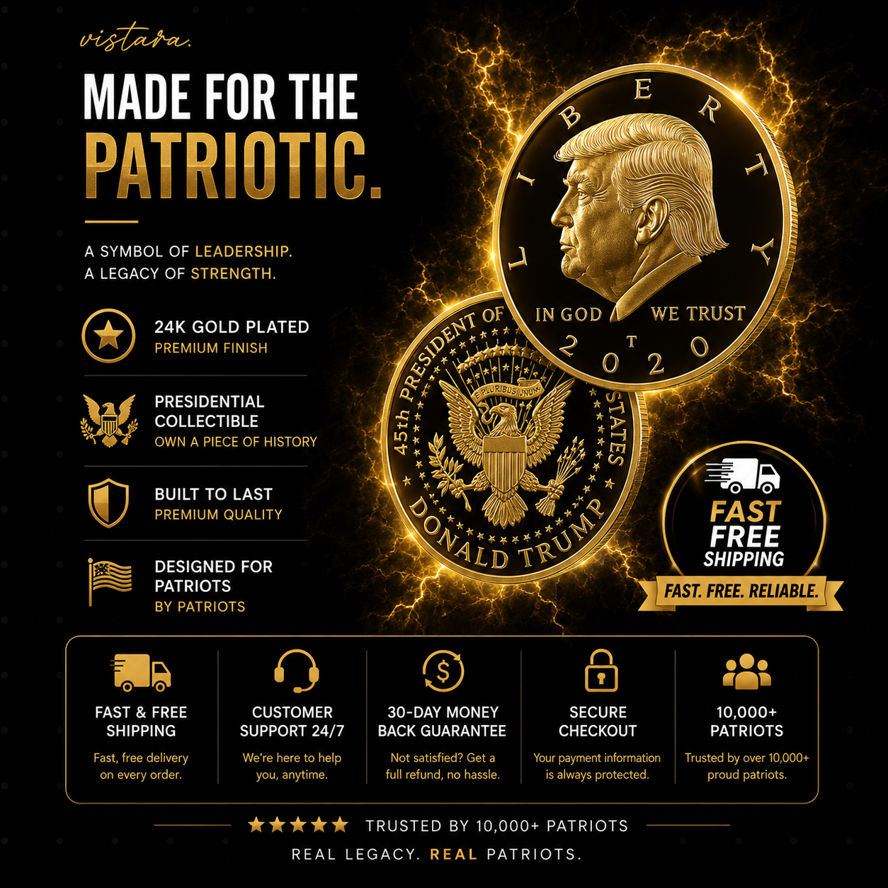 24K Gold-Plated Trump Presidential Legacy Coin™